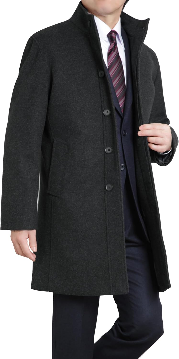 Amazon | [スーツジャパン] スタンドカラーコート メルトン